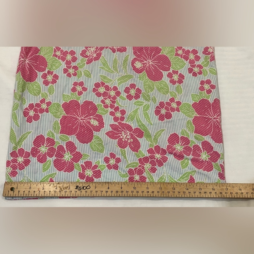 Tommy Hilfiger pink Hibiscus blue stripes Floral bed sheets bundle - Picture 9 of 10